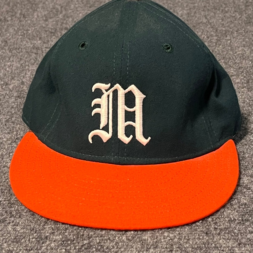 Vintage New Era Miami Hurricanes Fitted Baseball Cap Made in USA